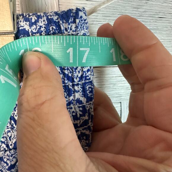 Lane Bryant blue & white shorts stretchy pull up pockets coastal boho plus size - Picture 6 of 10